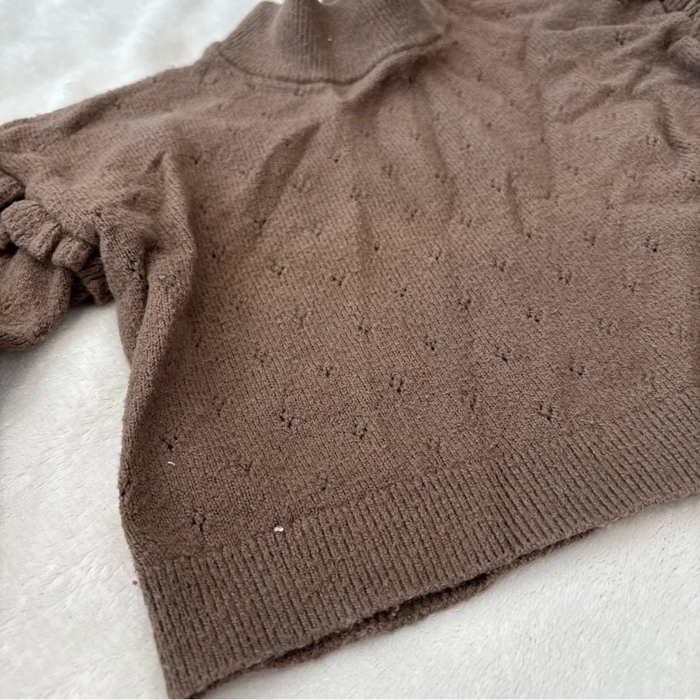 Baby GAP 2T brown CashSoft Pointelle Sweater cropped